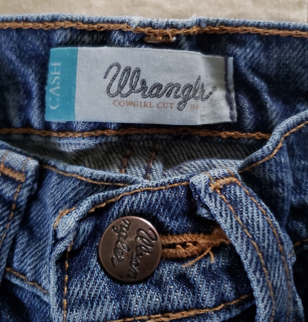 Wrangler Denim Jeans Girls 7 Slim Cotton Bell Bottom Bootcut Flare - Picture 7 of 12